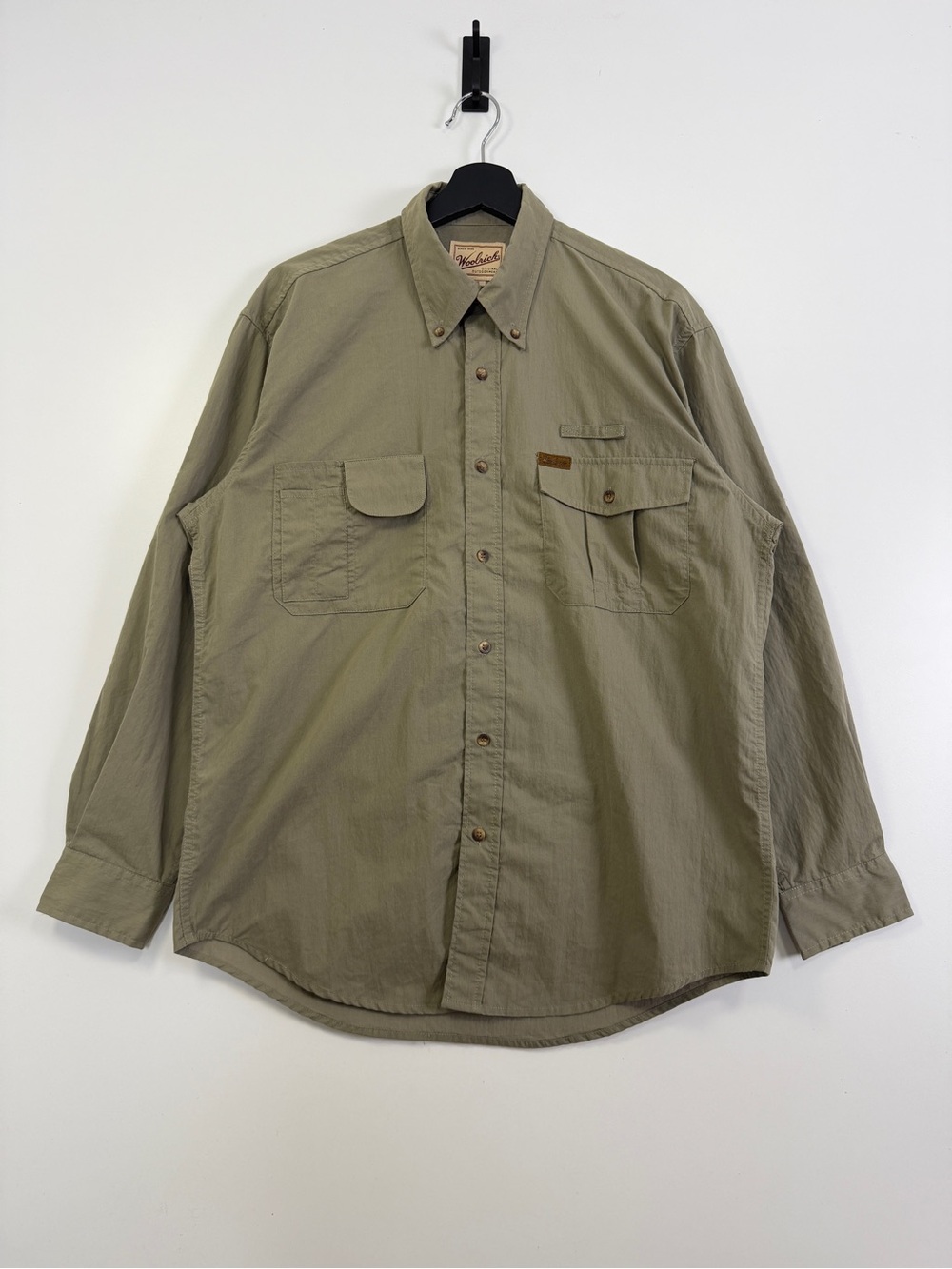 Vintage Woolrich Utility Outdoor Long Sleeve Buttonup Shirt Olive Green